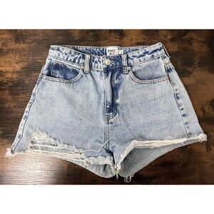 Princess Polly Women’s Size 2 High Waist Distressed Cut Off Denim Shorts